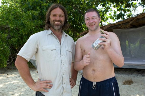 Christer Falck og Ken Rune Berg, fra Robinson-innspillingen.