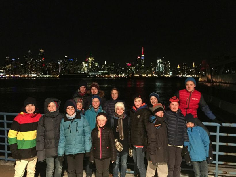 Manhattan skyline, sett fra New Jersey.