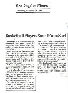 Nyhetsinnslag på TV, og dramatisk historie i Los Angeles Times.